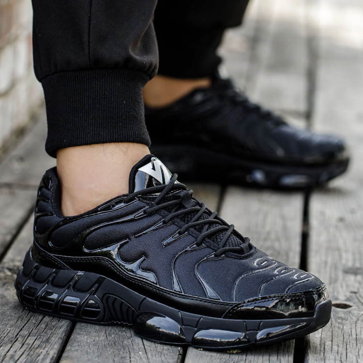 Herren glänzende Schnür-Sicherheitssneaker