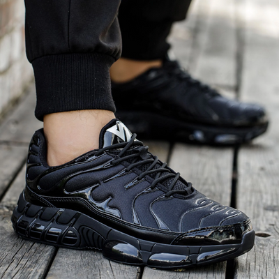 Herren glänzende Schnür-Sicherheitssneaker