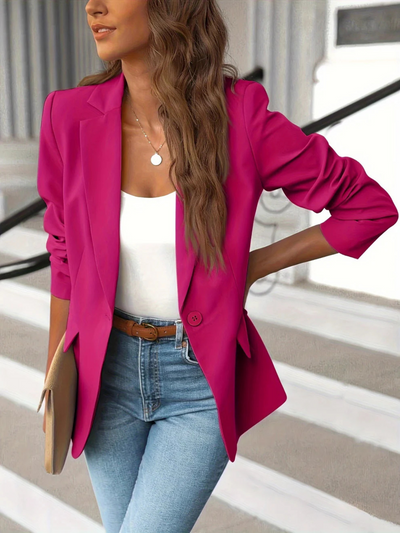 Damen Blazer mit Reverskragen und Knopfverschluss