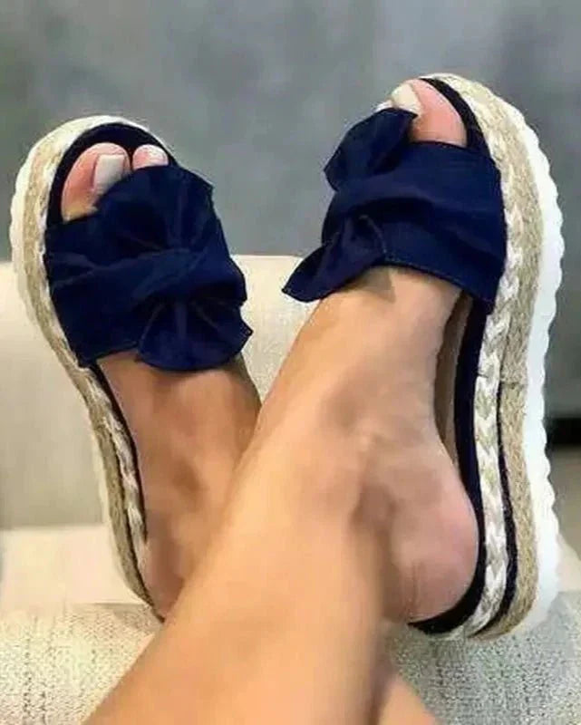 Damen Sandalen mit offener Spitze und Plateaukeilsohle