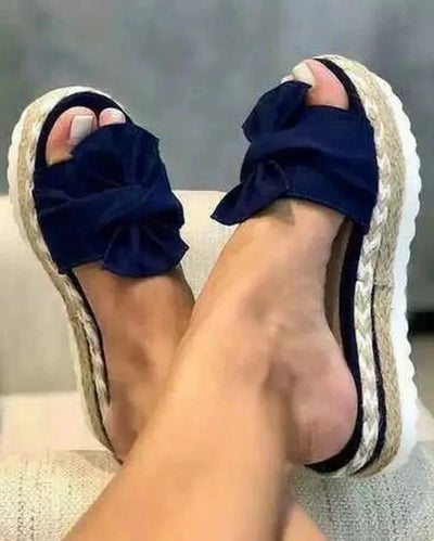 Damen Sandalen mit offener Spitze und Plateaukeilsohle