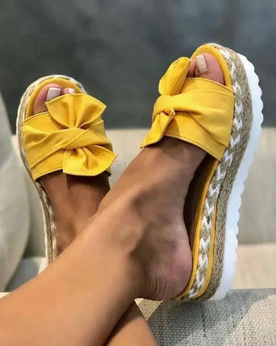 Damen Sandalen mit offener Spitze und Plateaukeilsohle