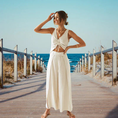 Damen-Zweiteiler mit Hose und Kordelzug