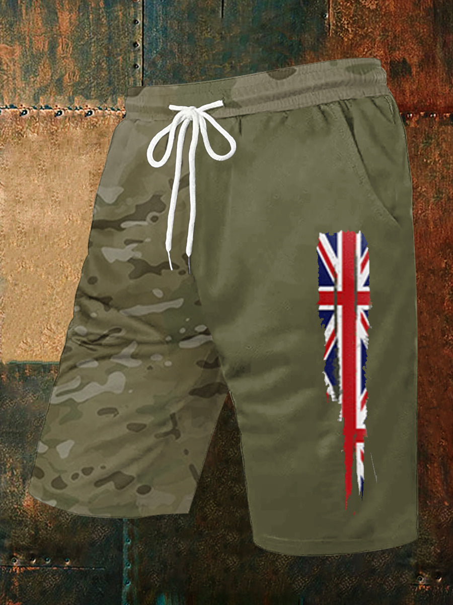 Herren Camouflage Union Jack Freizeit hosen